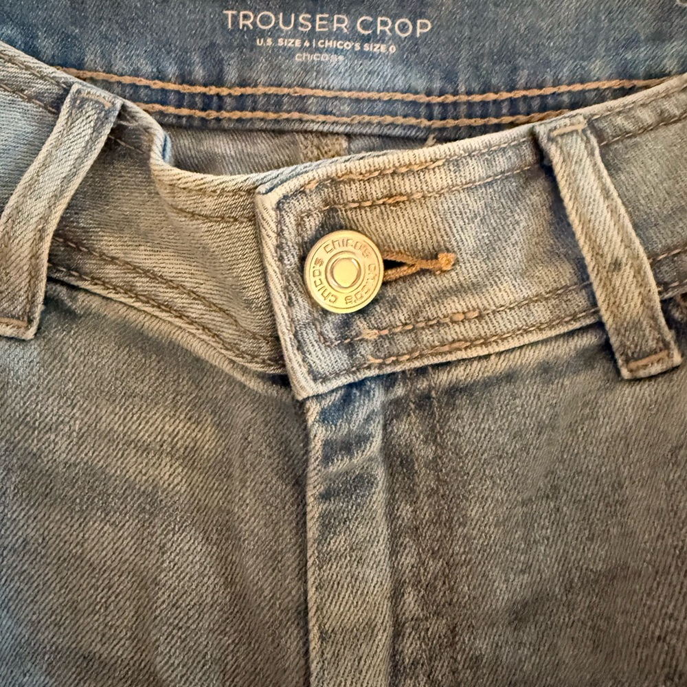 Chico's Classic Blue Denim trouser cropped Jeans